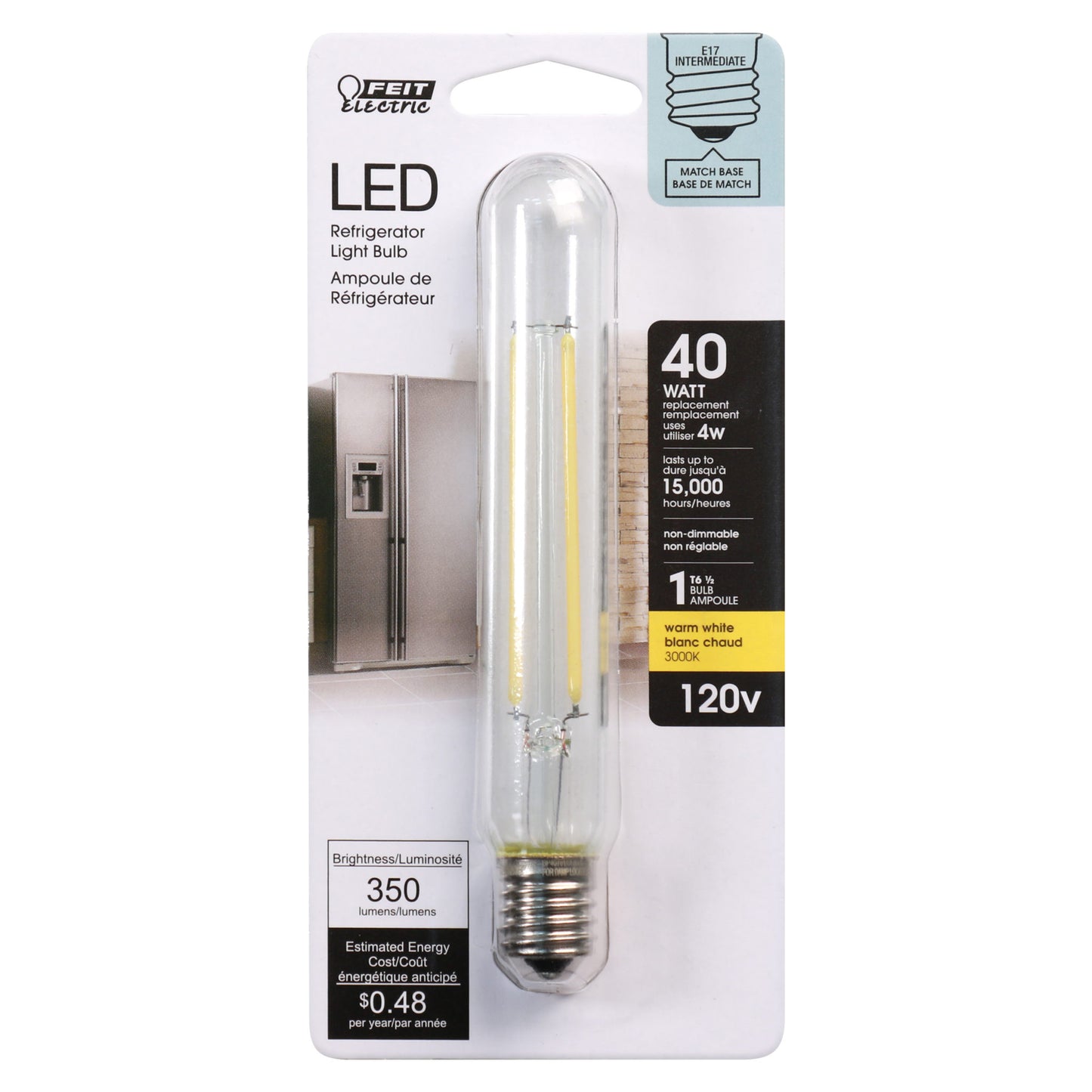 40-Watt Equivalent E17 Base T6 1/2 Specialty LED