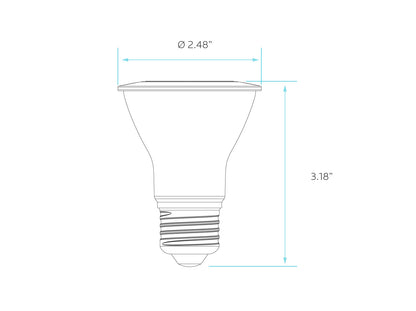 Luxrite LED PAR20 Spotlight Light Bulb, 7W, 500 Lumens, 2700K - Warm White, 80 CRI, White Finish, Dimmable, Pack of 8 (LR31600)