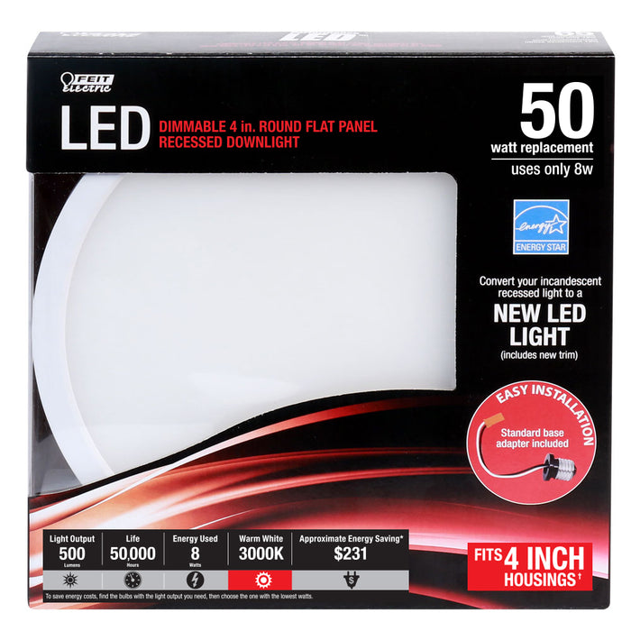 500 Lumen 3000K 4 Inch Round LED Recessed Downlight