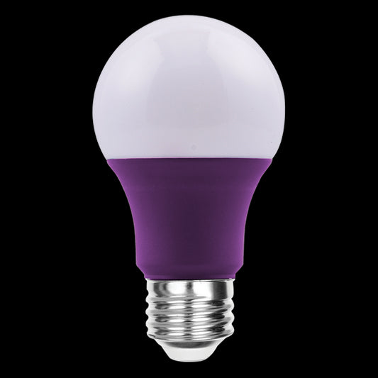 Luxrite LED A19 Colored Light Bulb, E26 - Medium Base, 8W, Purple Finish, Non-Dimmable, Shatter Proof (LR21494)