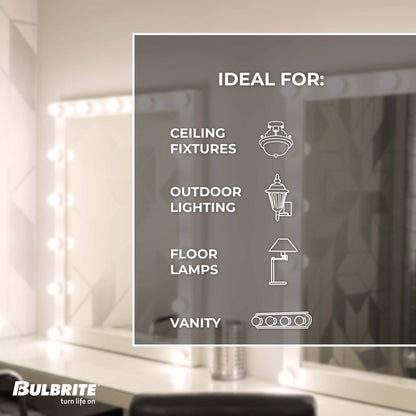 Bulbrite Pack of (12) 50 Watt Dimmable Frost A19 Incandescent Light Bulbs with Medium (E26) Base, 2700K Warm White Light