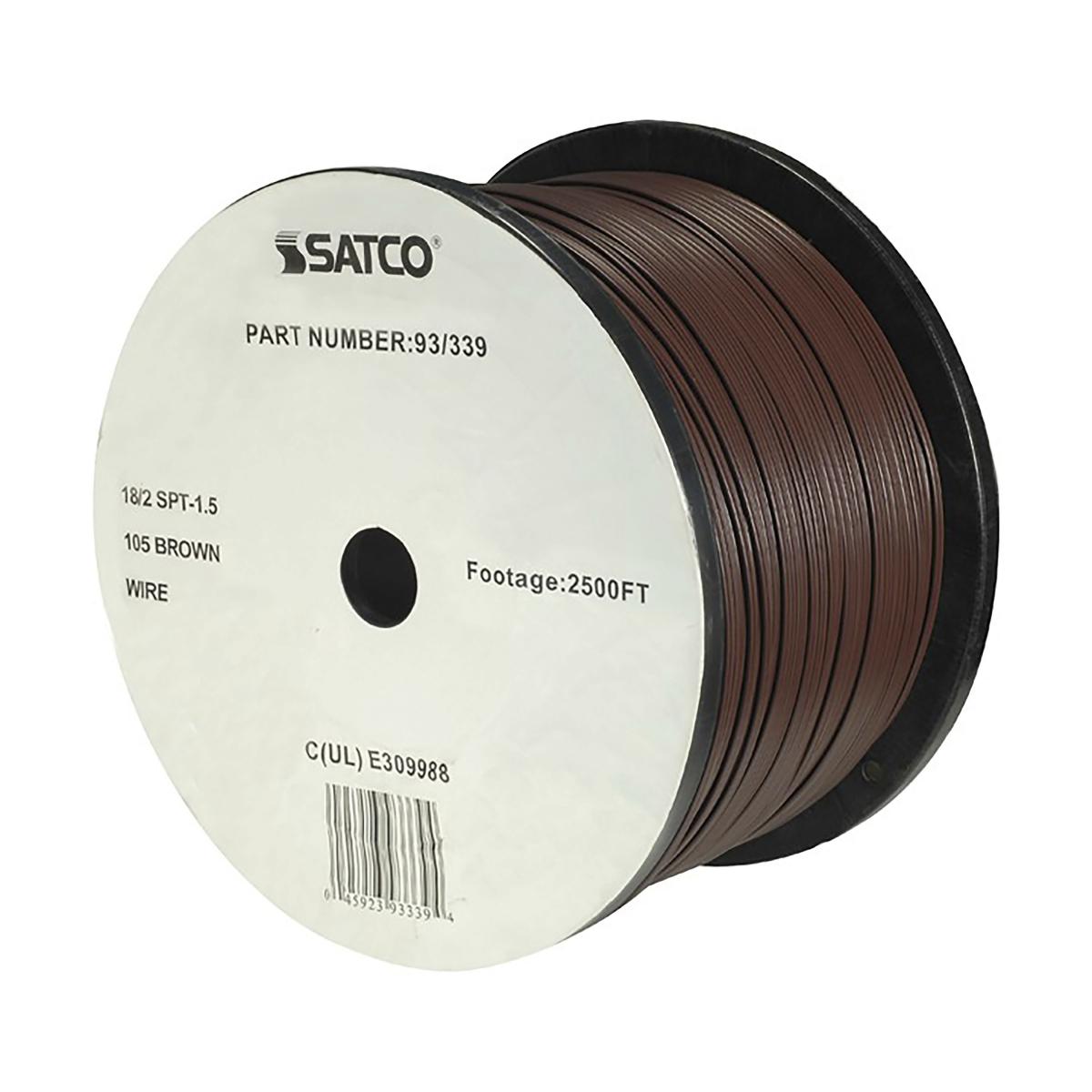 Lamp And Lighting Bulk Wire; 18/2 SPT-1.5 105C; 2500 Foot/Reel; Brown