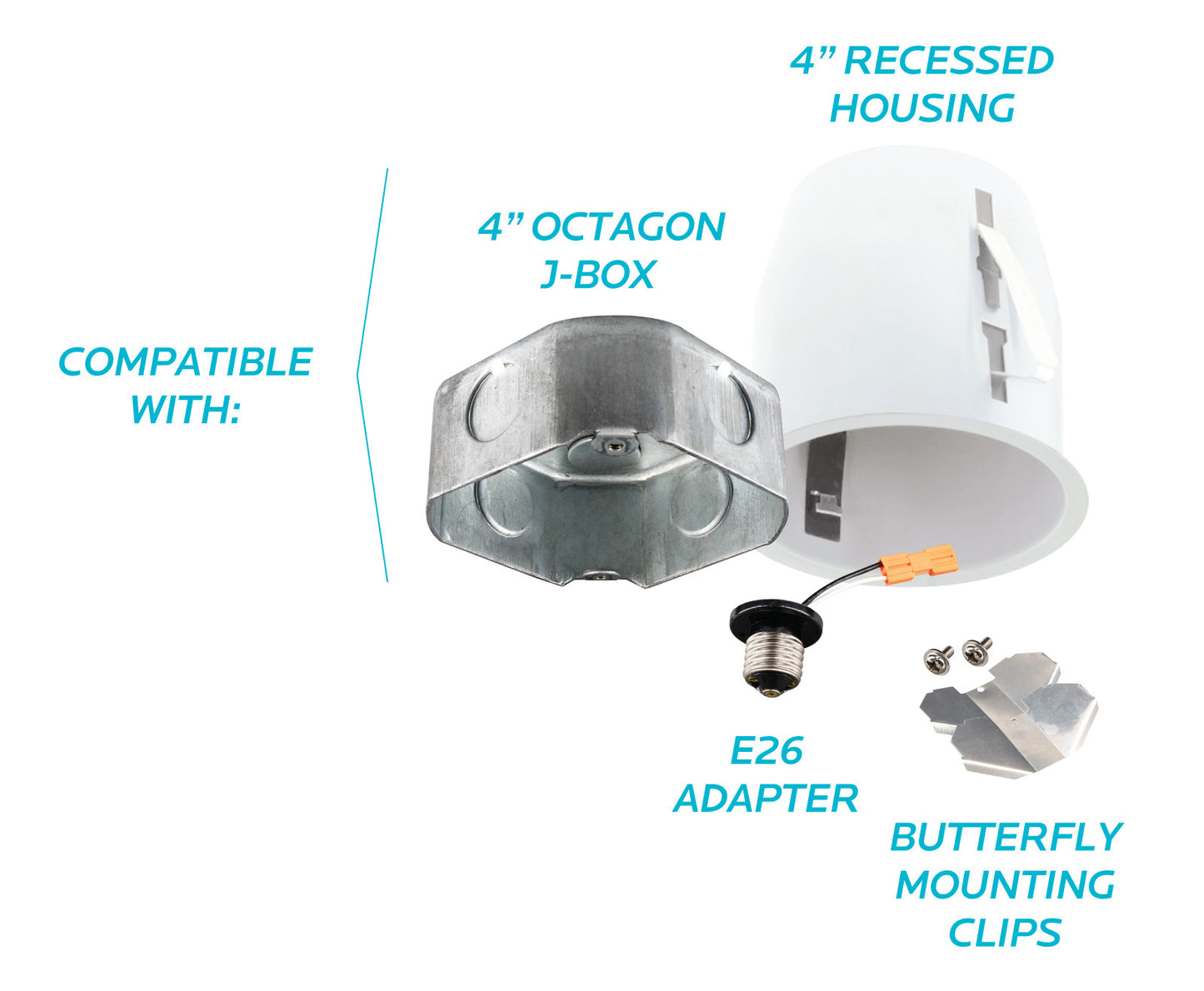 Luxrite LED 4" Magnetic Interchangeable Universal Downlight, 8W, 500 Lumens, Color Selectable - 2700K/3000K/3500K/4000K/5000K, Black Finish, 80 CRI, Dimmable (LR24960)