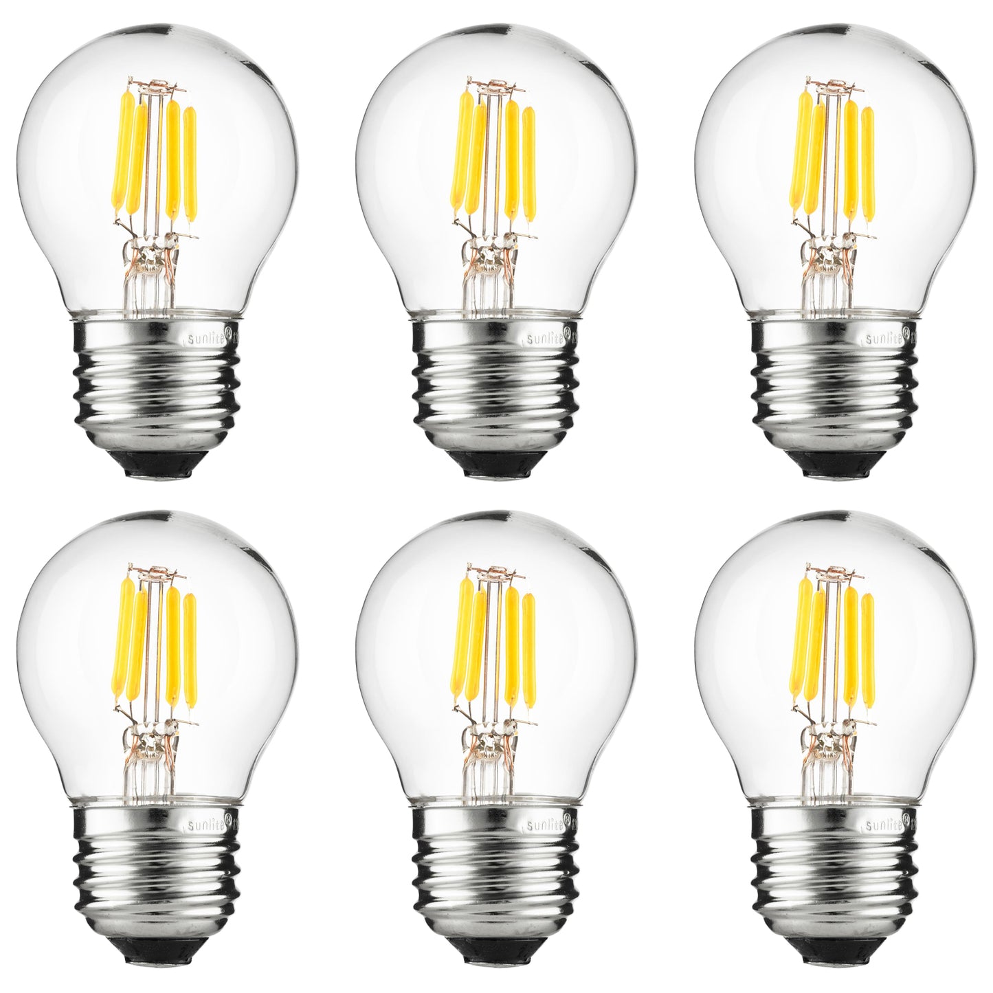 Sunlite LED Vintage G16 Globe 3W (25W Equivalent) Light Bulb Medium (E26) Base, Amber Light