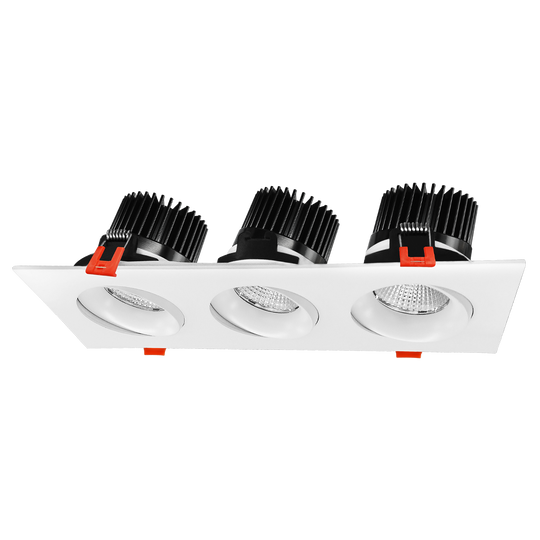 TRIPLE-HEAD GIMBAL 5CCT WHITE CANLESS SPOTLIGHT