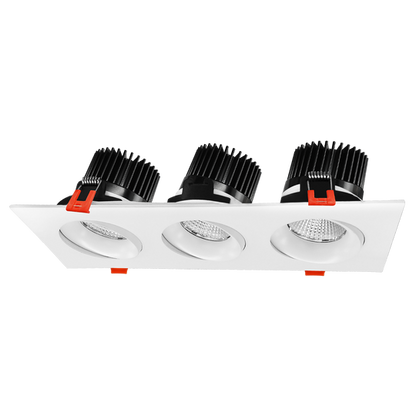 TRIPLE-HEAD GIMBAL 5CCT WHITE CANLESS SPOTLIGHT