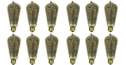 Sunlite 40 Watt Antique Edison S19 Medium Base Golden Fleck (12 Pack)