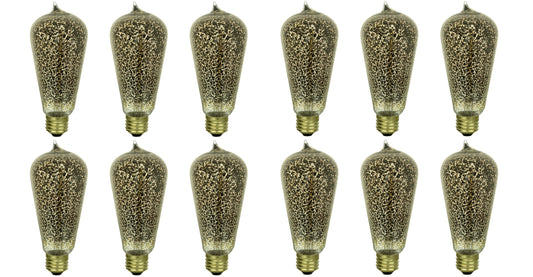 Sunlite 40 Watt Antique Edison S19 Medium Base Golden Fleck (12 Pack)