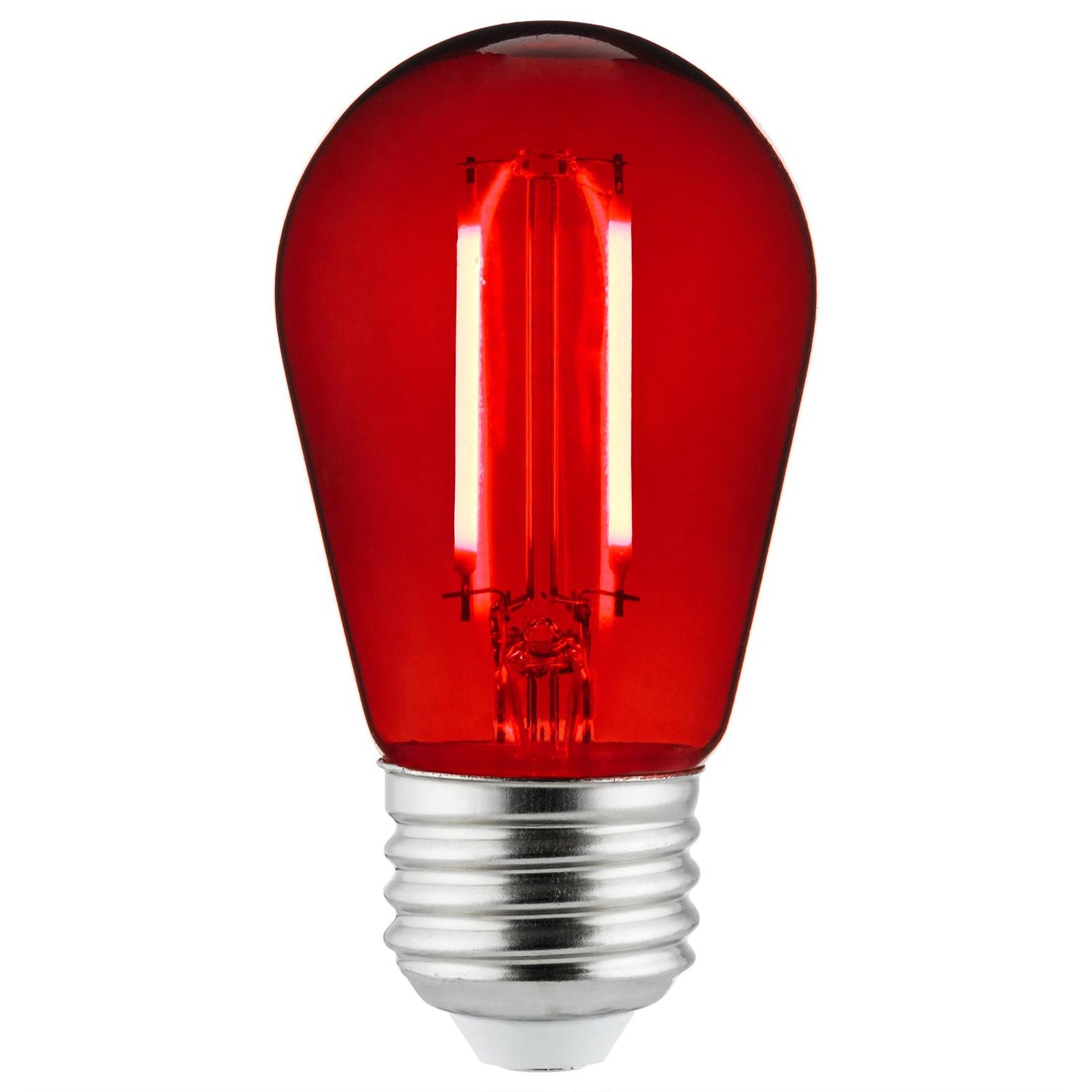 Sunlite LED Transparent Red Colored S14 Medium Base (E26) Bulb - Parties, Decorative, and Holiday 15,000 Hours Average Life