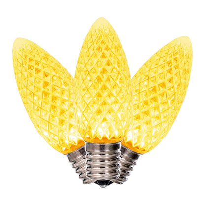 Vickerman C9 LED Yellow Faceted Replacement Bulb, - 50 Pack