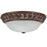 15" Decorative Dome Ceiling Fixture, Coconut Brown Finish, Alabaster Glass