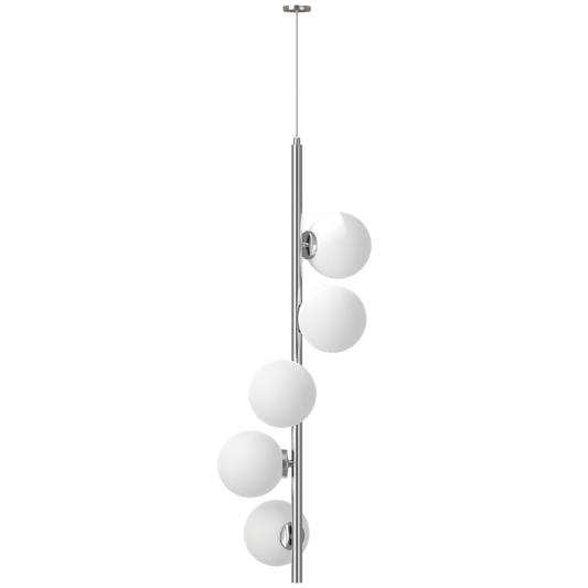 Vitan Five Light Single Pole Linear Globe Pendant Fixture