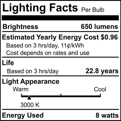 BULBRITE 8W LED BR30 3000K E26 120V-4PK