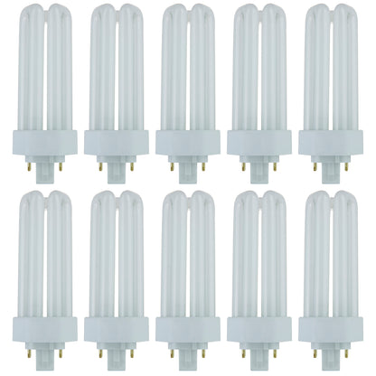 Sunlite PLT26/E/SP27K/10PK 2700K Warm White Fluorescent 26W PLD Triple U-Shaped Twin Tube CFL Bulbs with 4-Pin GX24Q-3 Base (10 Pack)