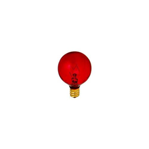 Bulbrite 10G12R 10 Watt Incandescent G12 Globe, Candelabra Base, Transparent Red