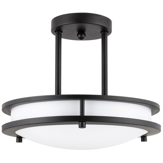 Sunlite 87784 LED 12 Inch Dual Band Ceiling Light Fixture, Decorative Semi-Flush Mount, 15 Watts, 1050 Lumens, Adjustable 3 CCT 3000K-5000K, Dimmable, 50,000 Hour Lifespan, Oil-Rubbed Bronze