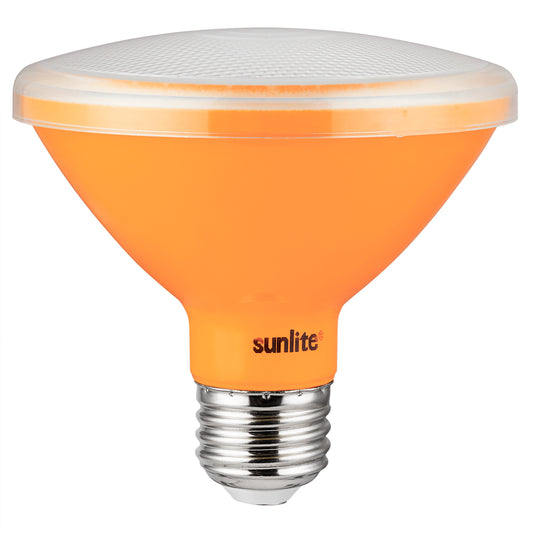 Sunlite 81474 LED PAR30 Short Neck Colored Recessed Light Bulb, 8 Watt (75W Equivalent), Medium (E26) Base, Floodlight, ETL Listed, Amber, 1 pack