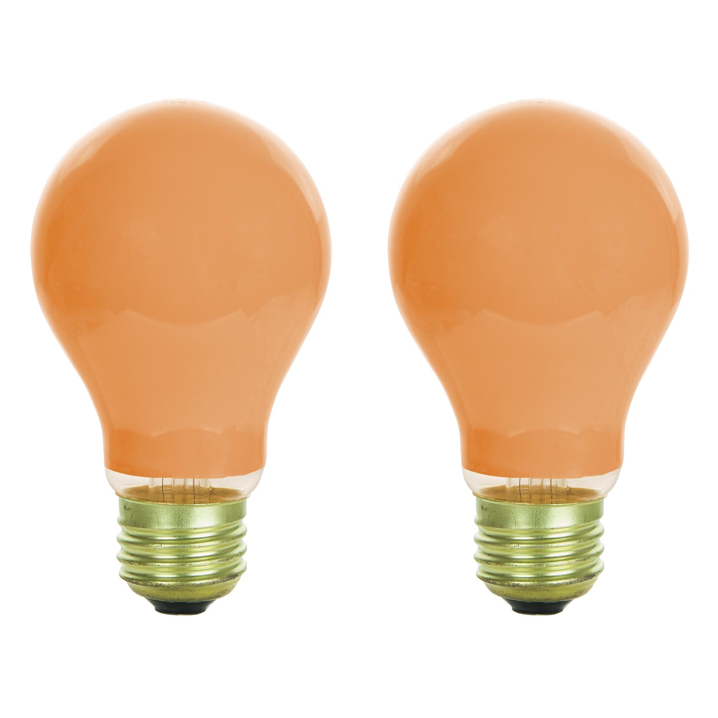 Sunlite 25A/O/2PK Incandescent 25-Watt, Medium Based, A19 Colored Bulb, Orange, 2-Pack