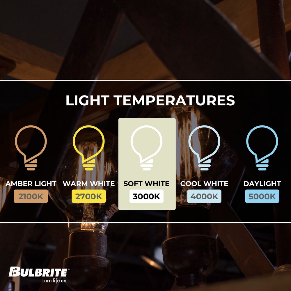 Bulbrite LED Filament Pack of (4) 13 Watt Dimmable G25 Light Bulbs with a Clear Finish and Medium (E26) Base - 3000K (Soft White Light), 1400 Lumens