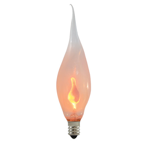 Bulbrite SF/F3CTC 3 Watt Incandescent Silicone Dipped CA5 Chandelier Bulb, Candelabra Base, Flicker