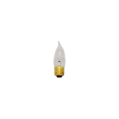 Bulbrite 40EFC/3 40 Watt Incandescent CA10 Flame Tip Chandelier Bulb, Medium Base, Clear