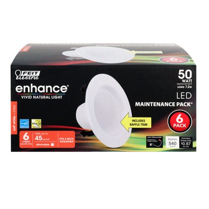 540 Lumen 2700K 4 Inch Dimmable Recessed Downlight