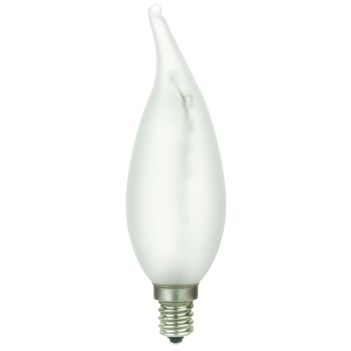 Flame Tip Chandelier, 20 Lumens, Candelabra Base, White