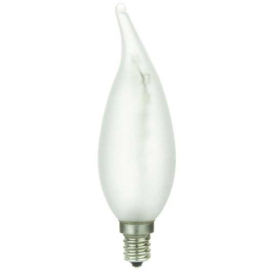 Flame Tip Chandelier, 20 Lumens, Candelabra Base, White