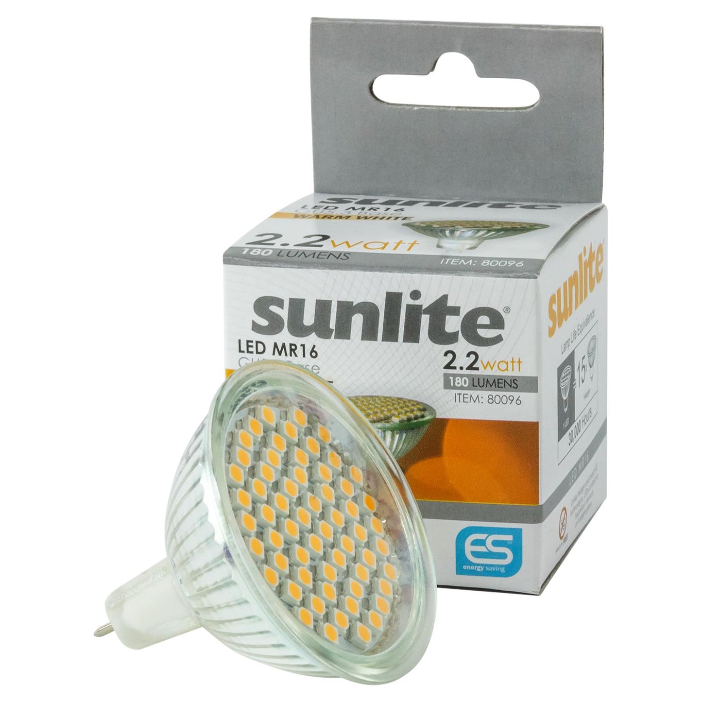 Sunlite LED MR16 Mini Reflector 2.2W (25WW Equivalent) Light Bulb (GU5.3) Base, Warm White