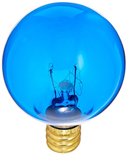 Bulbrite 10G12B 10 Watt Incandescent G12 Globe, Candelabra Base, Transparent Blue