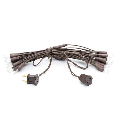 Vickerman 35 Clear Dura-lit Mini Light on Brown Wire, 26' Christmas Light Strand- 2 Pack