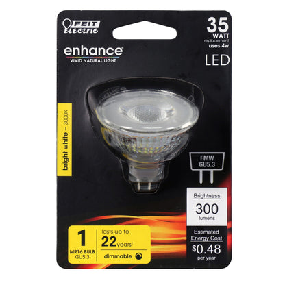 300 Lumens 3000K FMW GU5.3 MR16 Dimmable LED