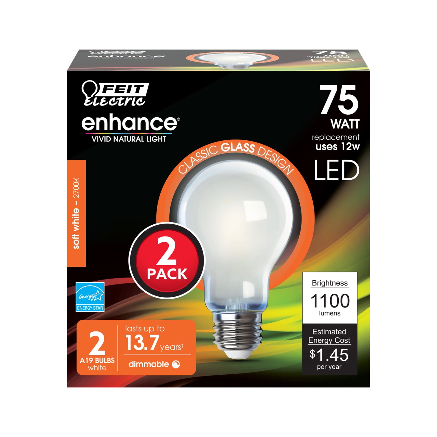 1100 Lumen 2700K Dimmable A19 LED