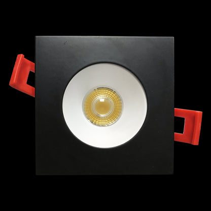 Luxrite 2" Regressed Interchangeable Canless Spotlight Square Black Trim, Pack of 5 (LR23453)