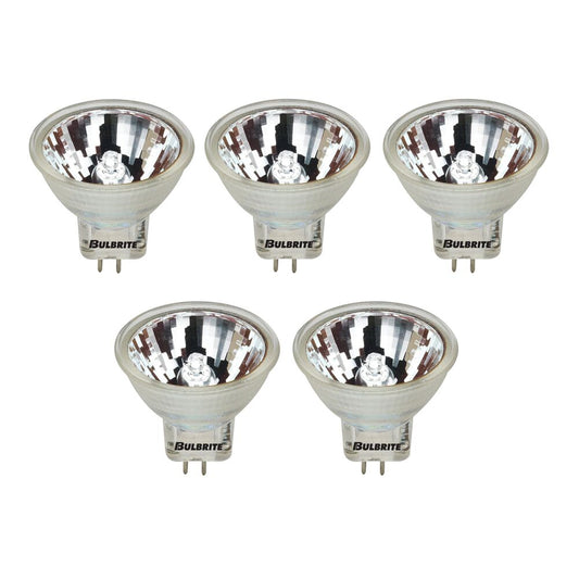 Bulbrite Pack of (5) 20 Watt 12V Dimmable MR11 Lensed Spot Flood Halogen Light Bulbs with Bi-Pin (GU4) Base, 2900K Soft White Light