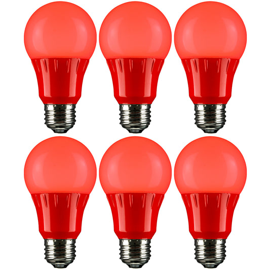 A19/3W/R/LED/6PK* RED TURTLE SUNLITE (amazon)