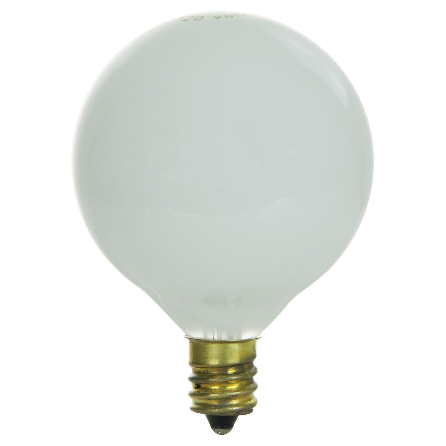 60 Watt G16.5 Globe, Candelabra Base, White