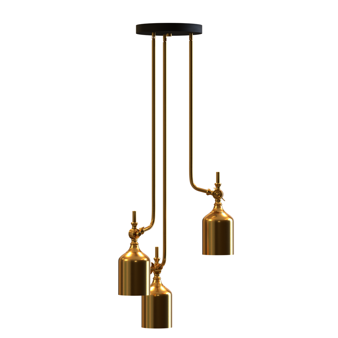 Santo Three Light Industrial Cluster Pendant Fixture