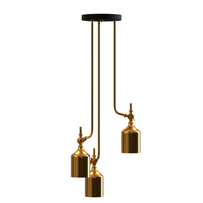 Santo Three Light Industrial Cluster Pendant Fixture