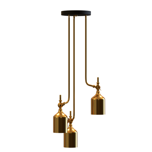 Santo Three Light Industrial Cluster Pendant Fixture