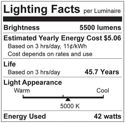 Luxrite LED 8' T8 Ballast Bypass Tube, R17D Base, 42W, 5500 Lumens, 5000K - Bright White, 82 CRI, Frosted White Finish (LR34136)