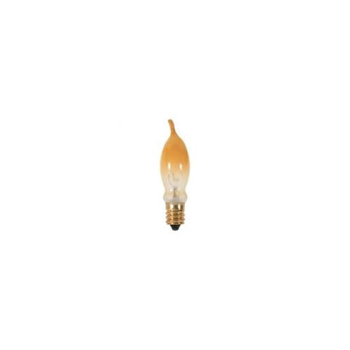 Bulbrite 7.5CFFY/15/3 7.5 Watt Incandescent CA5 Flame Tip Chandelier Bulb, Candelabra Base, Yellow