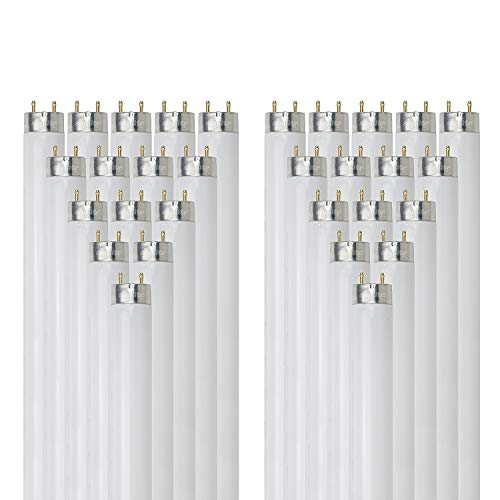 Sunlite F15T8/CW 15-Watt T8 Linear Fluorescent Light Bulb Medium Bi Pin Base, Cool White, 30-Pack