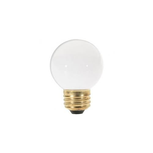 Bulbrite 25G16EWH 25 Watt Incandescent G16.5 Globe, Medium Base, White