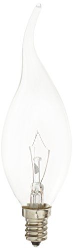 Bulbrite 25CTD/C/2 25 Watt Incandescent CA11 Teardrop Chandlier Bulb, Candelabra Base, Clear