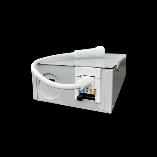 Luxrite LED 3" Mini Panel Round Smooth Canless Wafer Spotlight, 8W, 540 Lumens, Color Selectable - 2700K/3000K/3500K/4000K/5000K, 80 CRI, White Finish, Dimmable, Pack of 3 (LR23751)