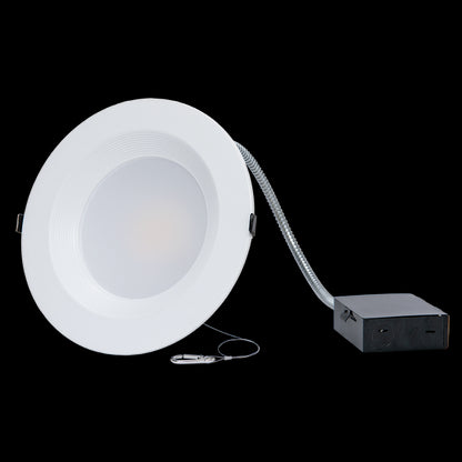 Luxrite LED 4" Round High Output Commercial Downlight, Wattage Selectable - 9/12/15W, Lumen Selectable - 810/1080/1350, Color Selectable - 3000K/4000K/5000K, White Finish, Dimmable (LR23948)