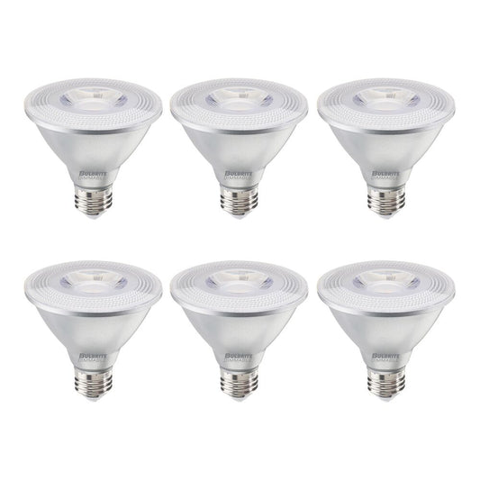 Bulbrite Pack of (6) 10 Watt Dimmable Narrow Flood PAR30SN Medium (E26) LED Light Bulb - 800 Lumens, 3000K, and 90 CRI