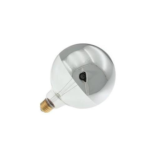 Bulbrite 60G40HM 60 Watt Dimmable Incandescent Half Chrome G40 Globe, Medium Base