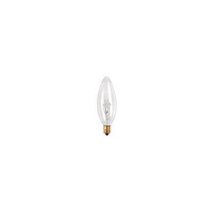 Bulbrite 25CTC/32/3-25PK 25 Watt Incandescent B10 Torpedo Chandelier Bulb, Candelabra Base, Clear, 25-Pack